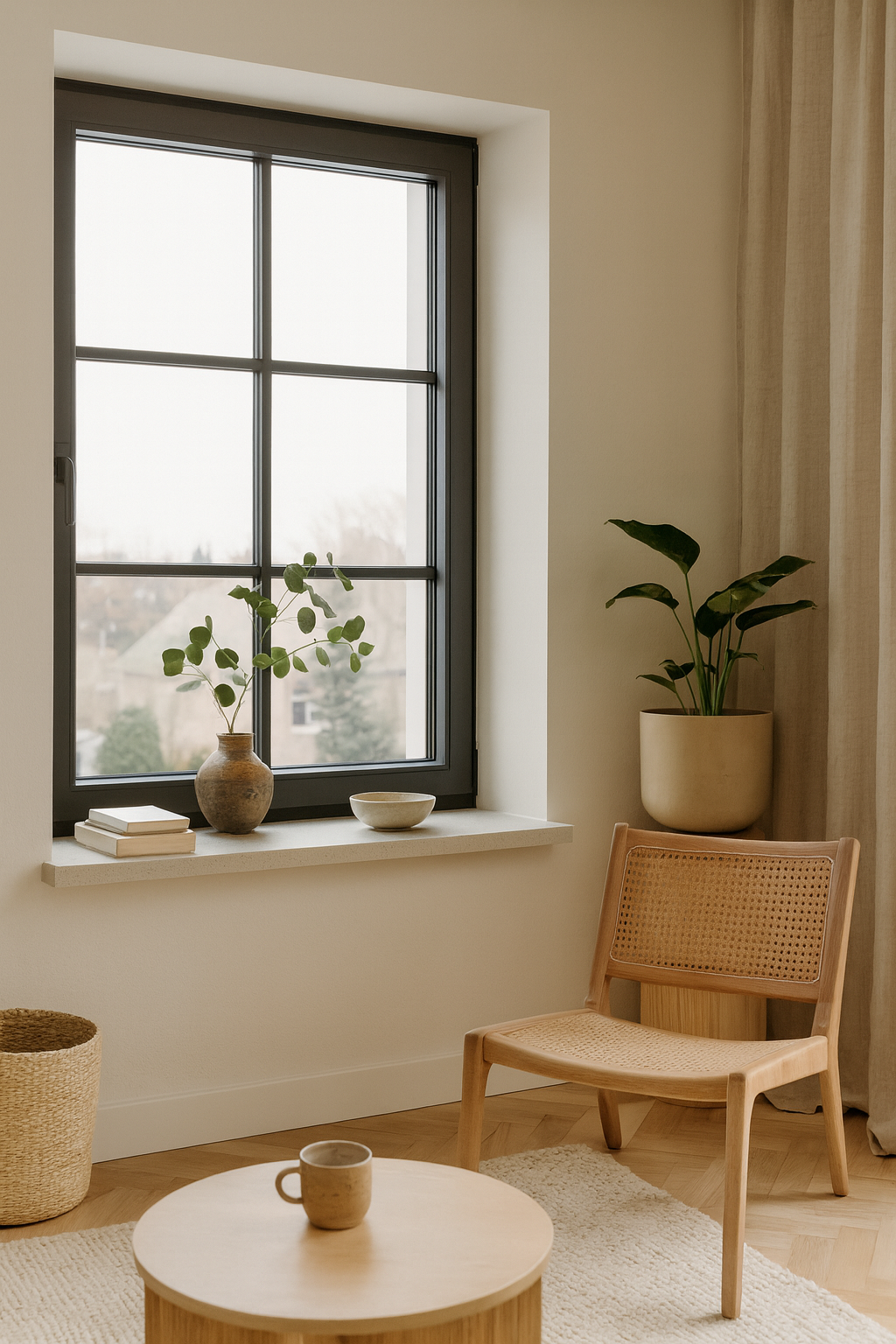 Parapet Noble Carrara dopasowany do antracytowych okien