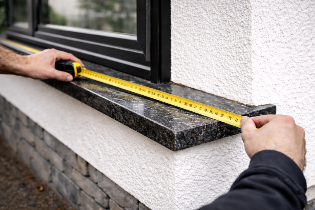 pomiar parapetu zewnętrznego na elewacji