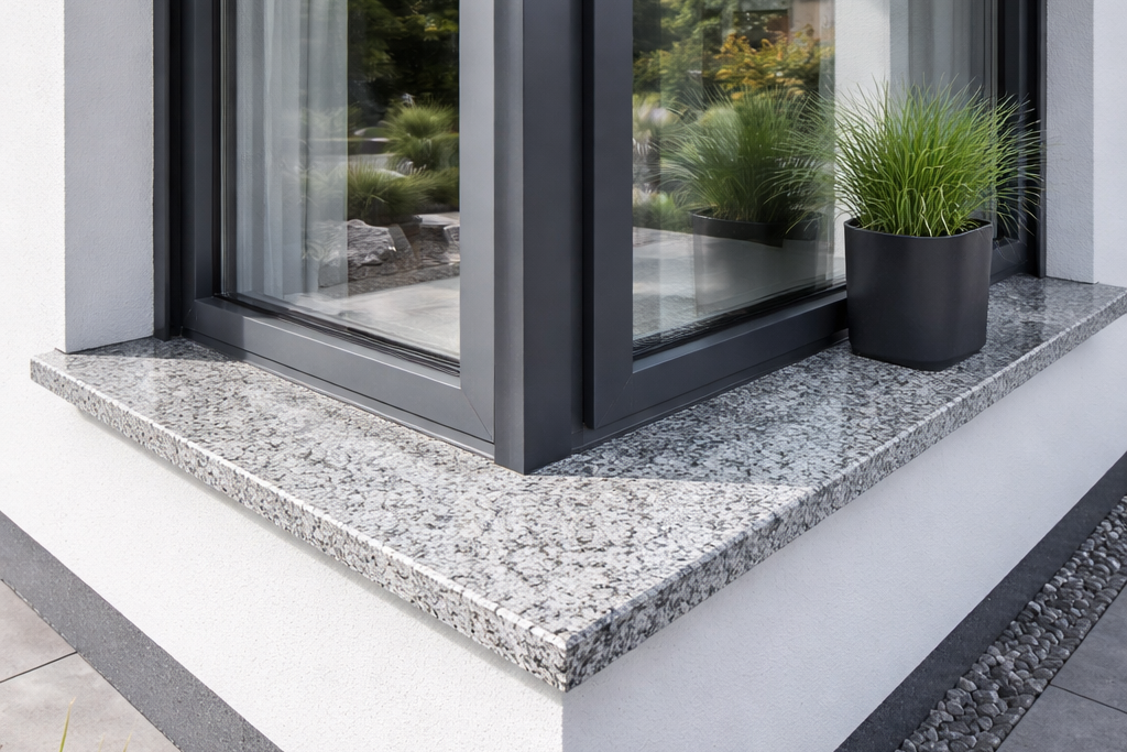 parapet zewnętrzny z granitu strzegomskiego