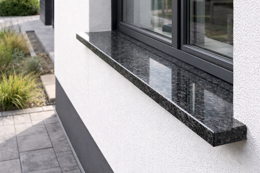 parapet zewnętrzny granitowy nero impala