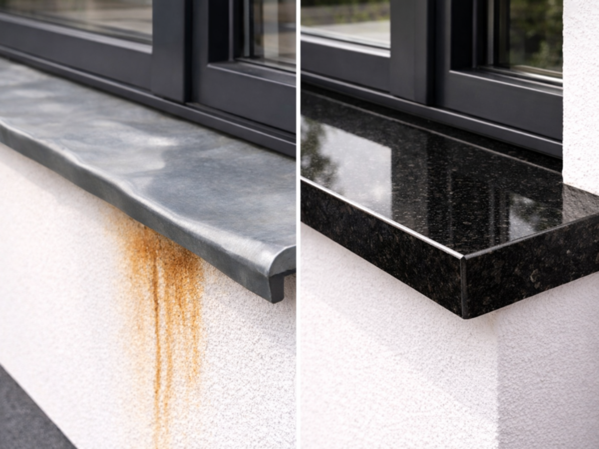 Parapety granitowe czy blacha? Ten błąd niszczy elewację [Porównanie 2026]